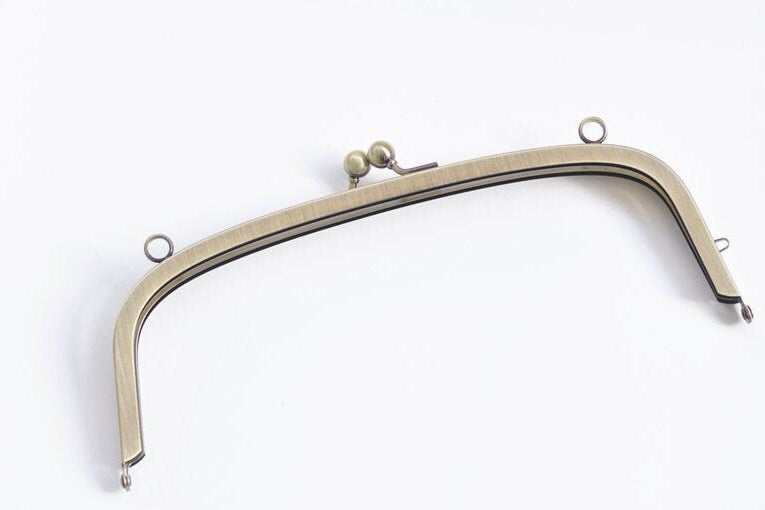 21.5cm( 8 1/2") Half-Round Brushed Brass Purse Frame Bag Hanger