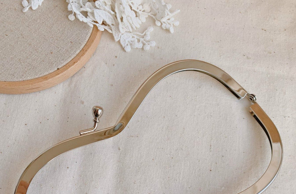 18cm ( 7") Silver Purse Frame Clutch Bag Glue-In Style Glasses Purse Frame 18x5.5cm