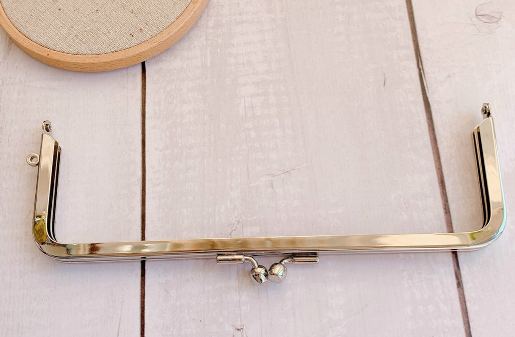 8" (20.5cm) Silver Metal Purse Frame Glue In Style 20.5cm x 6.8cm