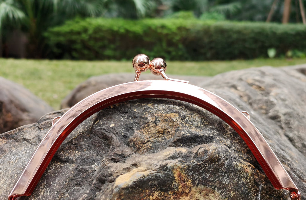 17cm Rose Gold Half-Round Purse Frame 17cmx8cm