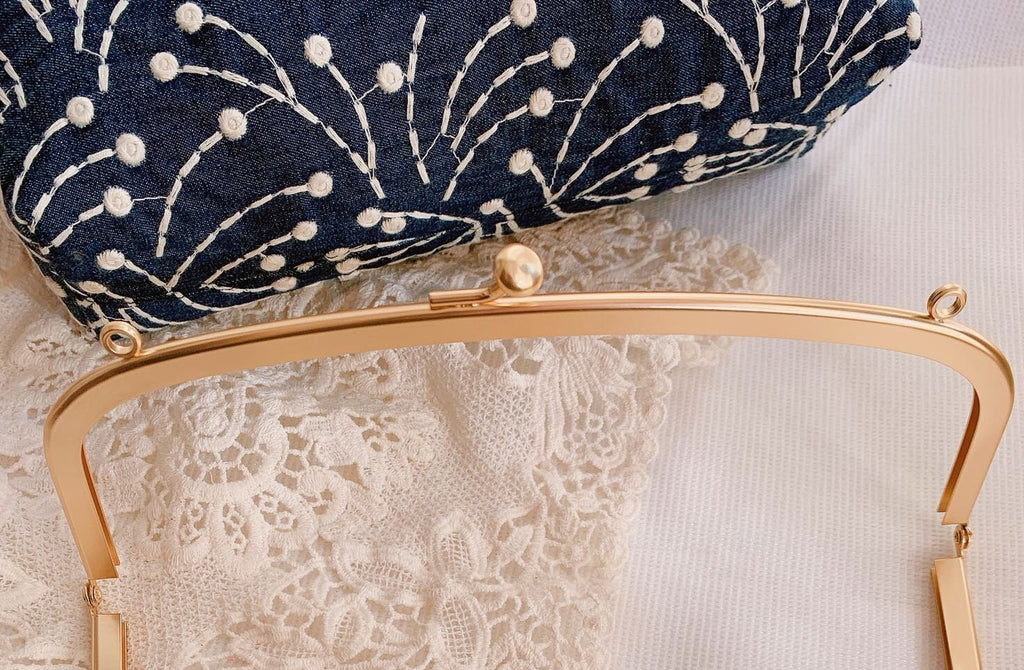 21cm (8") Matte Gold Purse Frame Handbag Wedding Bag Making 21x7.7cm