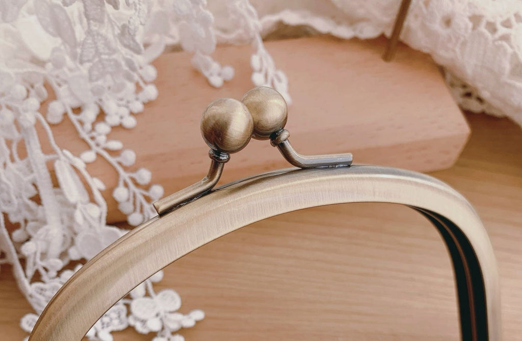 12cm (5") Bronze Purse Frame Bag Hanger Wedding Bag Glue-In Style 12x7cm