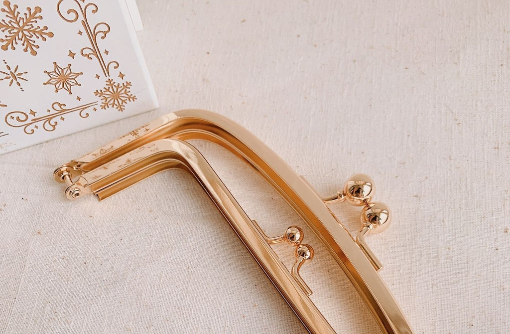 13.5cm Light Gold Double Purse Frame Bag Hanger 13.5cm x 6.3cm