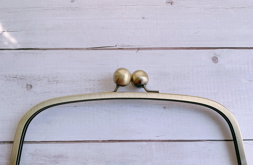 Bronze Purse Frame Wedding Handle Large Purse Frame Glue-In Style With Large Kiss Lock 31.5cm x 11cm