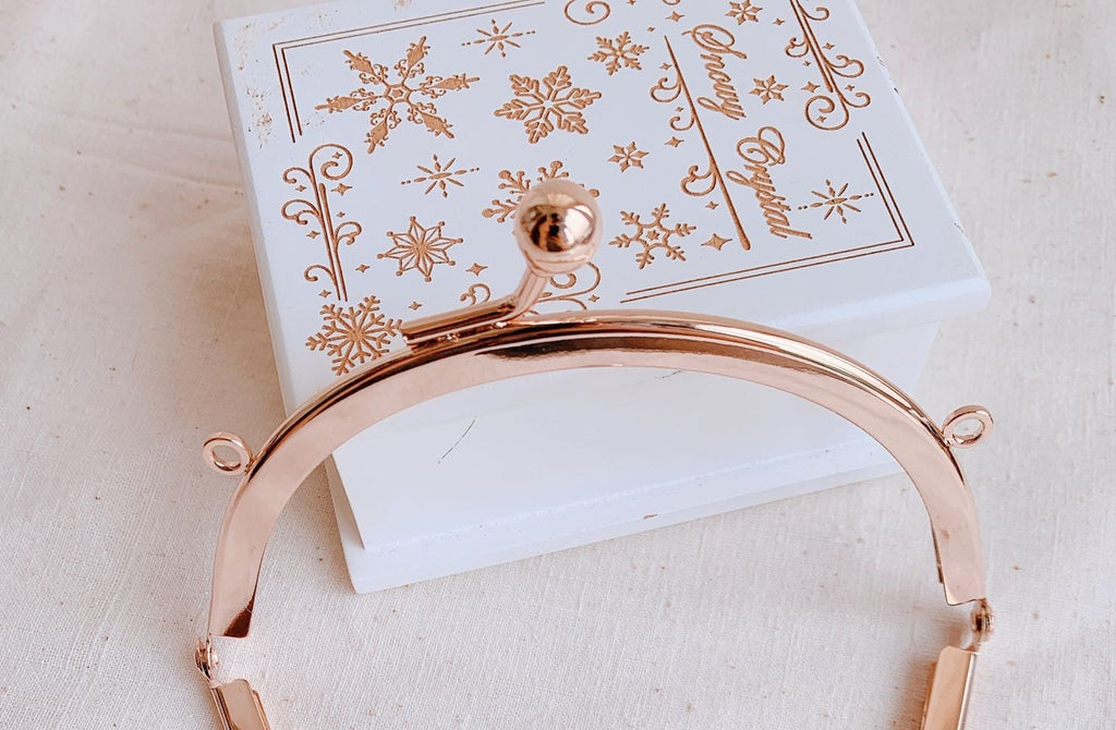 12.8cm( 5") Light Gold Metal Purse Frame Half Round 12.8 x 6cm