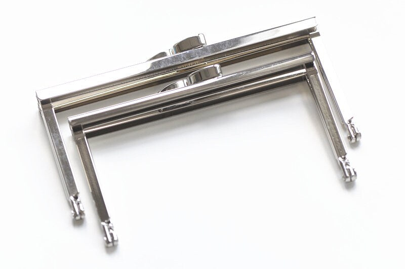 Silver Purse Frame Open Channel Glue-In Style 11cm/12.5cm x 6cm