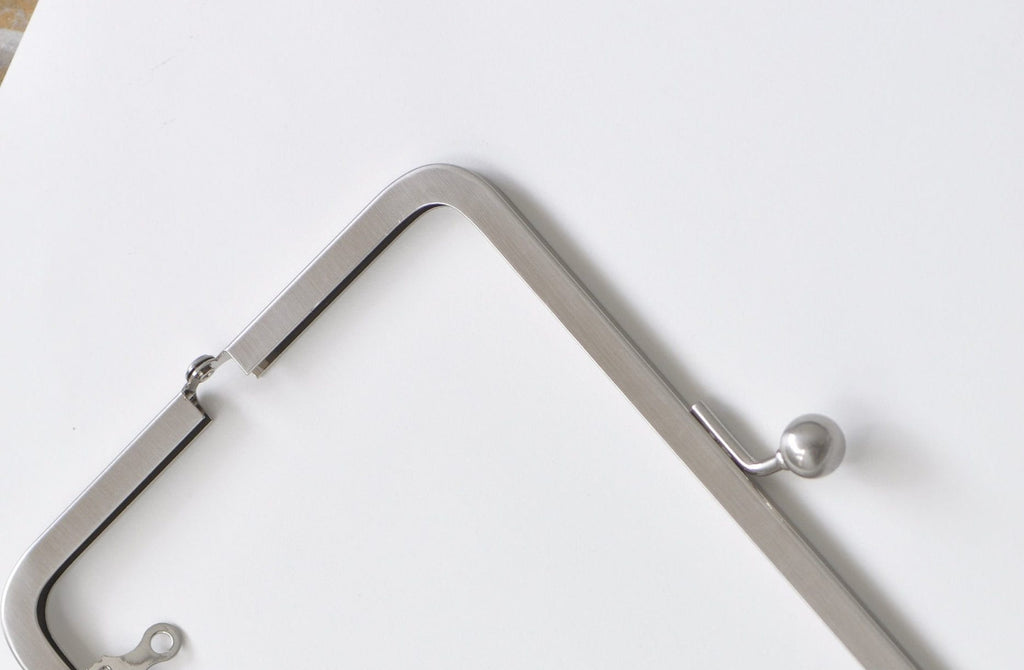 7" Brushed Silver Purse Frame Clutch Bag Purse Making Supplier 19cm x 6.5cm ( 7" x 2")