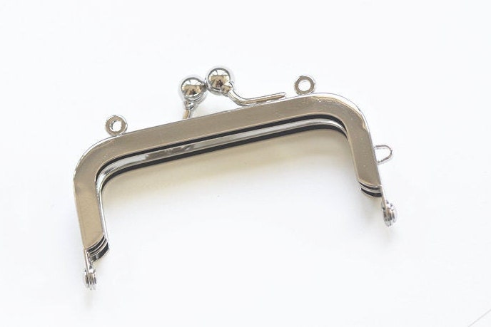 3" Silver Purse Frame Kisslock Glue-In Style Bag Clip 8cm x 3.5cm (3" x 1 1/3")