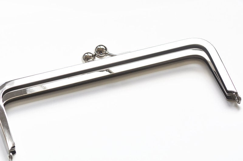 Silver Rectangular Purse Frame Clutch Bag Purse Frame Glue In Style 20cm x 7cm