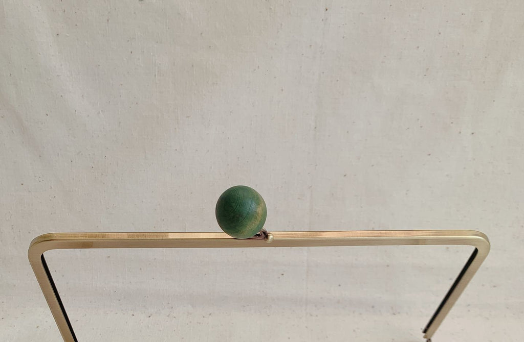 24 (9") Bronze Large Handle Purse Frame Glue-In Bag Hook With Wood Closure 24cm x 11.6cm