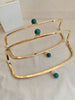 22cm Gold Purse Frame With Deep Green Acrylic Kisslock Glue-In Style 22cm x 7.6cm