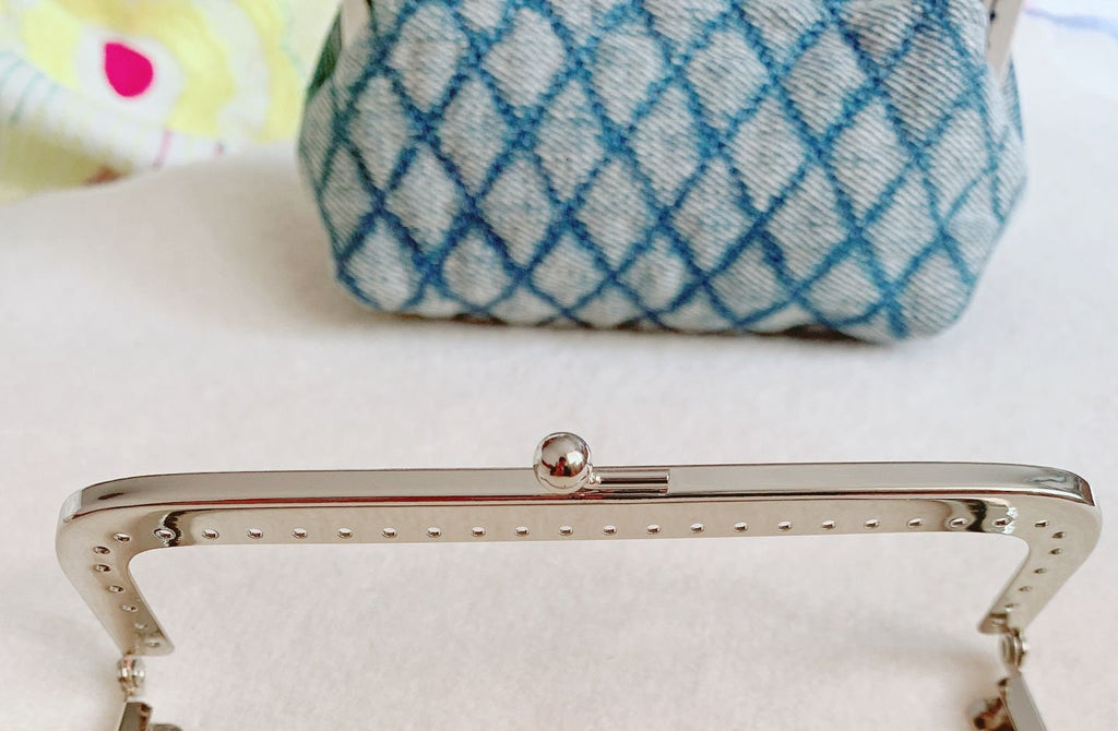 12.5cm (5") Silver Purse Frame Bag Hanger Come With Paper Pattern 12.5cm x 4.5cm