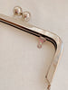 Silver Purse Frame Glue-In Style With Inside Loops 15.8 x 6.5cm