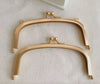 Matte Gold Purse Frame Bag Hanger 13.5cm Glue-in Style With Lovely Kiss-Lock