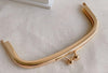 Matte Gold Purse Frame Bag Hanger 13.5cm Glue-in Style With Lovely Kiss-Lock
