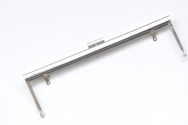 8" Silver Color Purse Frame Clutch Bag Purse Frame Glue-In Style With Two Inside Loops 22.5cm x 7cm