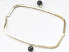22cm (8") L.Gold Purse Frame With Black Kisslock Glue-In Style 22cm x 6.5cm