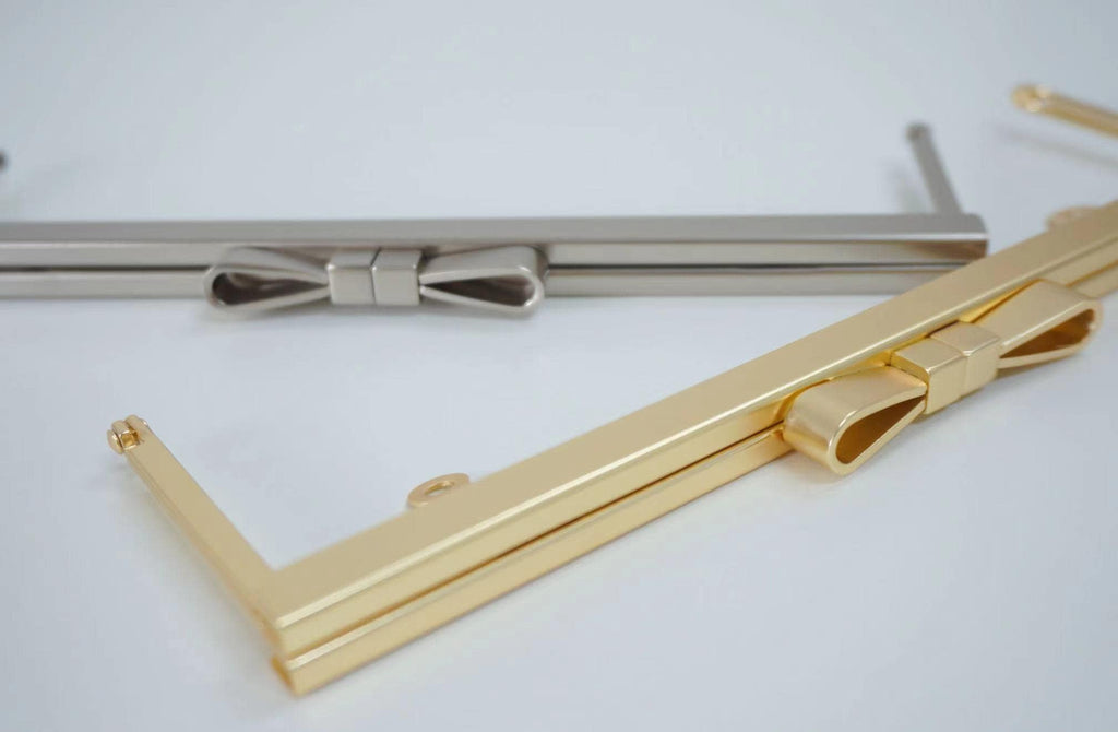 8" (21cm) Matte Gold/Silver Purse Frame With Inside Two Loops 21cm x 8.5cm