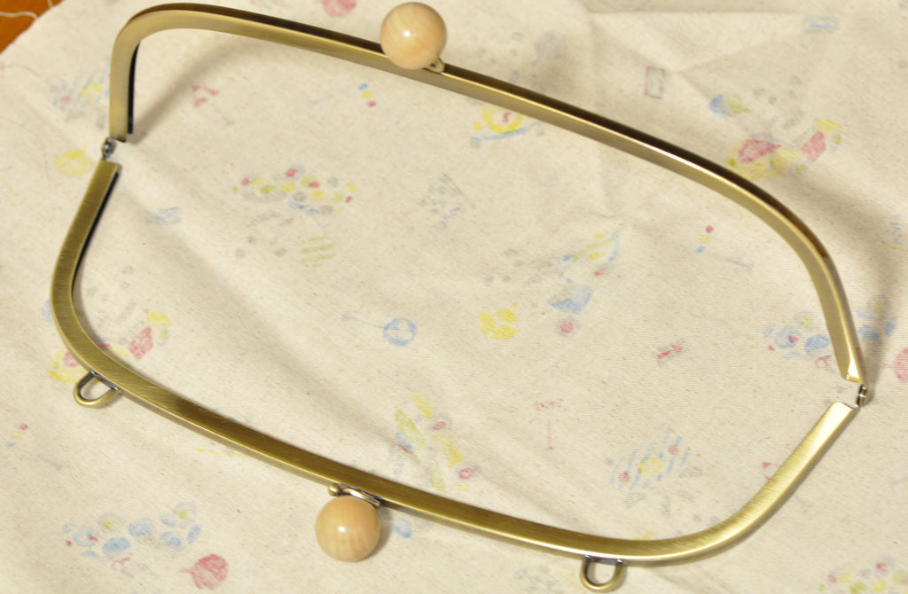 Bronze Purse Frame /Handle Purse Frame Wood Ball Kisslock