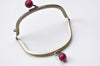 5pcs-10.5cm Bronze Purse Frame With Rose Red Color Wooden Kiss Lock Glue In Style 10.5cm x 5.5cm