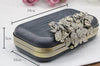 18cm Box Purse Frame Clutch Bag Leaves Kiss Lock Glue-In With Paper Pattern