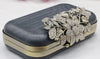 18cm Box Purse Frame Clutch Bag Leaves Kiss Lock Glue-In With Paper Pattern