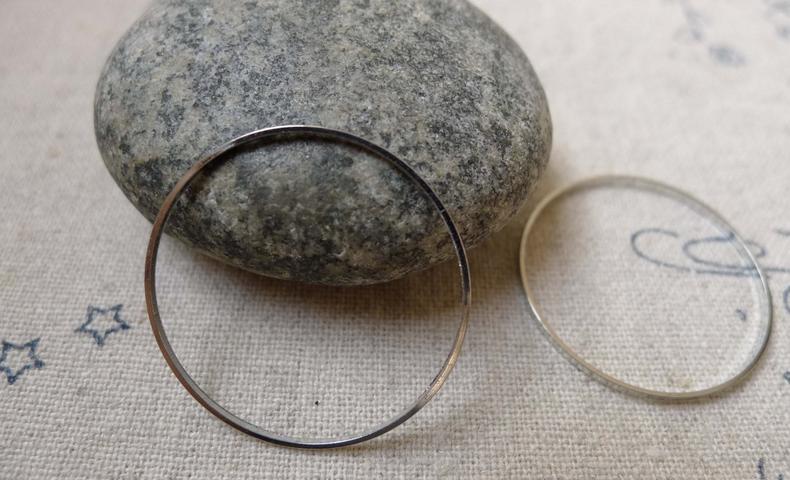 50 pcs Platinum White Gold Seamless Rings 25mm A5536