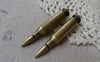 Rifle Bullet Pendants Huge Bronze Charms HEAVY WEIGHT Set of 4 A7069