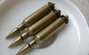Rifle Bullet Pendants Huge Bronze Charms HEAVY WEIGHT Set of 4 A7069