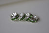 10 pcs Silver Olive Green Rhinestone Rondelle Spacer Beads 8mm A7904