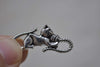 Antique Silver Cat Connector Wool Ball Charms Set of 10 A7910