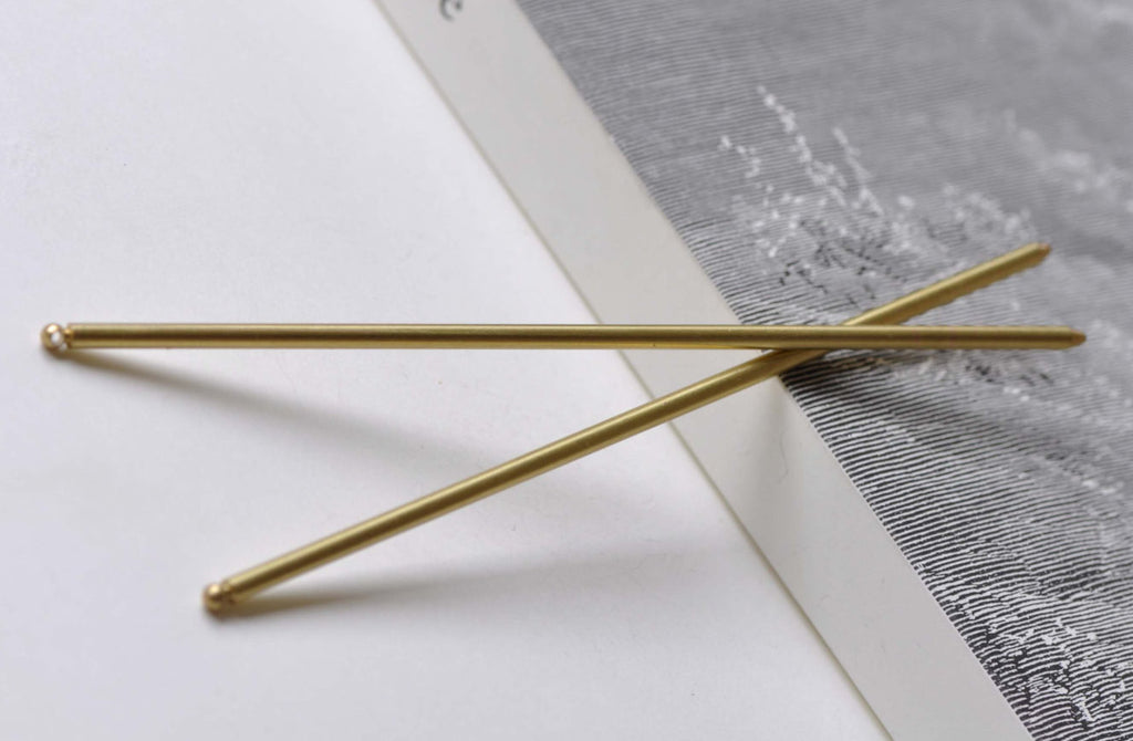 Raw Brass Hair Stick Bun Barrette Hair Slide 3x127mm Set of 5 A7912
