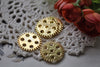 20 pcs Gold Gear Connectors Mechanical Watch Movement Charms A7916
