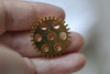 20 pcs Gold Gear Connectors Mechanical Watch Movement Charms A7916