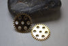 20 pcs Gold Gear Connectors Mechanical Watch Movement Charms A7916