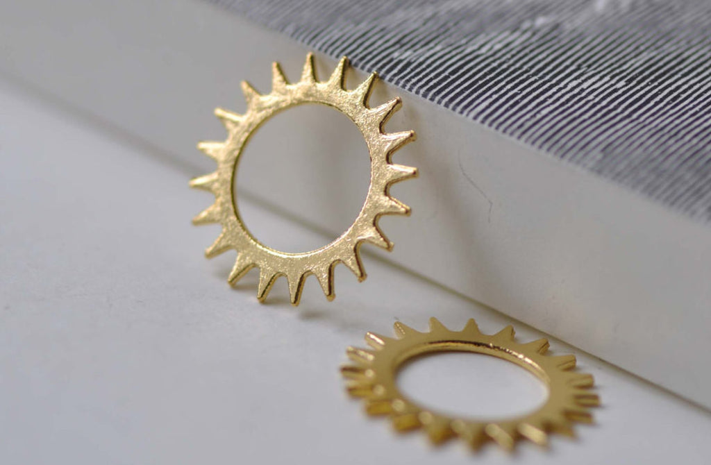 20 pcs Gold Gear Connectors Mechanical Watch Movement Charms A7917