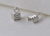 Fold Over Crimp Head Clasps Platinum Tone Cord Ends Set of 100 A7905