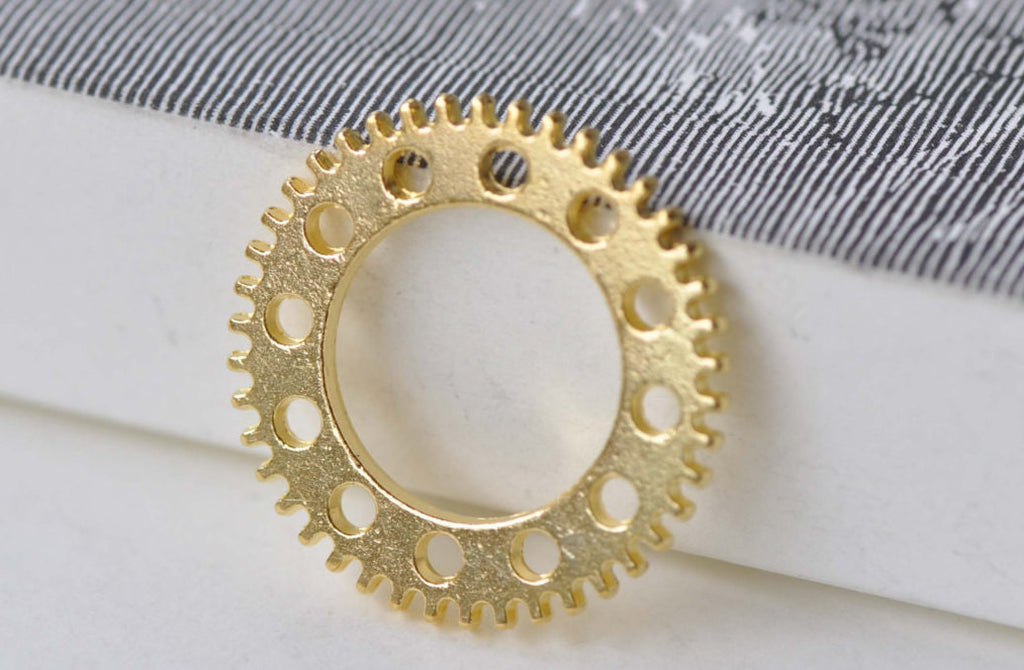 Gold Steampunk Gears Watch Movement Charms Set of 20 A7919