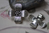 2 pcs Antique Silver Large Four Petal Flower Pendants Back Loop A7921