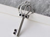 10 pcs Antique Silver Heart Crown Skeleton Key Charms Pendants A7927