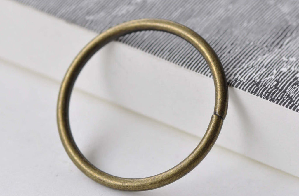 Large 40mm OD Jump Ring Antique Bronze Circle 8gauge Set of 10 A7929