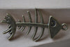 Fish Bone Charms Antique Bronze Skeleton Pendants Set of 10 A7930
