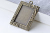6 pcs Rectangle Base Settings Flower Photo Frame Pendant Tray A7935
