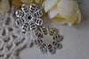 Heart Flower Charms Antique Silver Snowflake Pendants Set of 10 A7936
