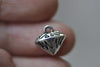 Antique Silver Diamond Charms Hollow Back Set of 30 A7937