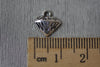 Antique Silver Diamond Charms Hollow Back Set of 30 A7937
