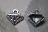 Antique Silver Diamond Charms Hollow Back Set of 30 A7937