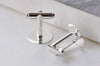 Silver Cuff Link Cufflink Blanks 15mm Pad Set of 10 (5 Pairs) A7938