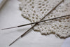 Antique Brass Hair Stick Bun Barrette Slide With Needle Set of 5 A7945
