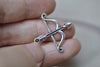 Bow Arrow Connectors Antique Silver Archery Charms Set of 20 A7948